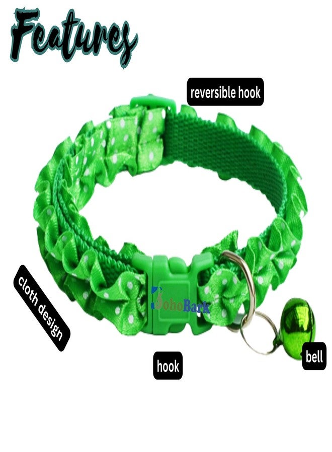 BohoBark Dog and Cat Colar Biuckle for Dogs Dogs Unique Design Frill Design Pack of 1 (Green) - Image 3